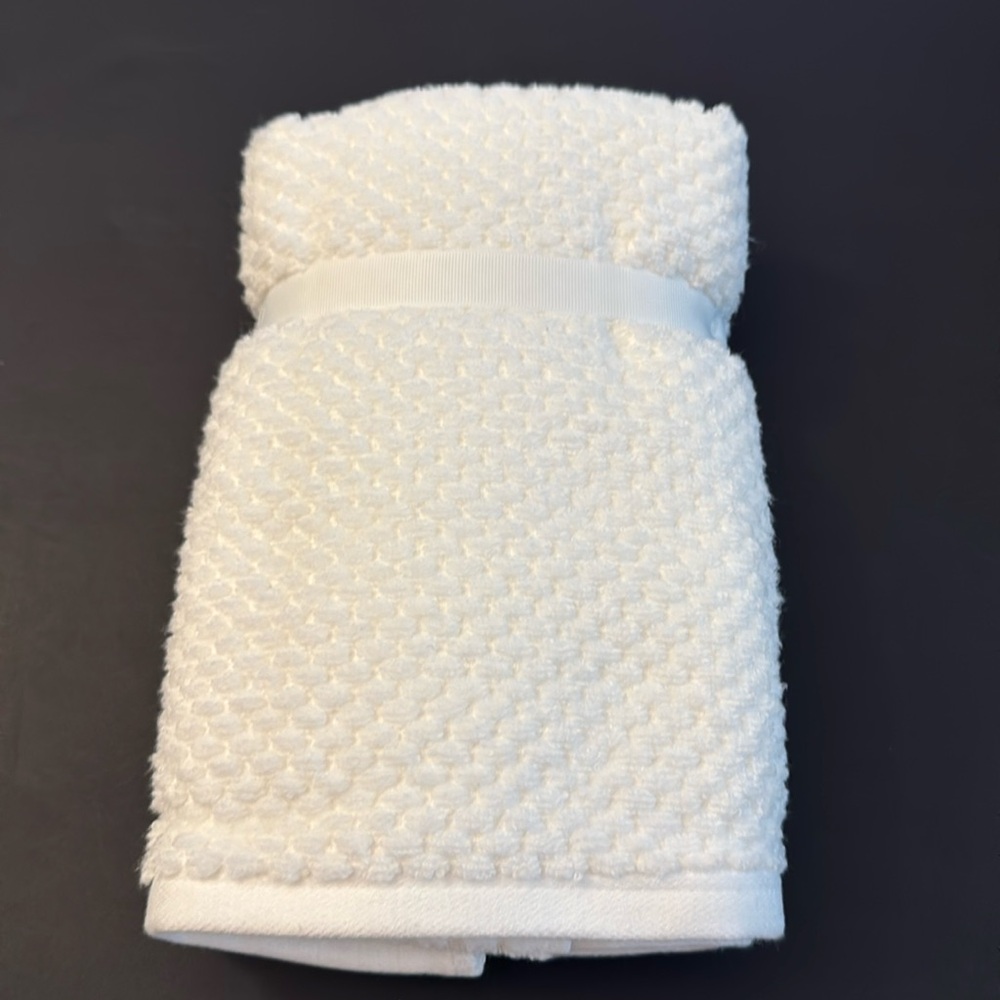 4pc ECOEXISTENCE Bamboo Zero Twist Loops Bath Hand Towel Set - White - Picture 6 of 8